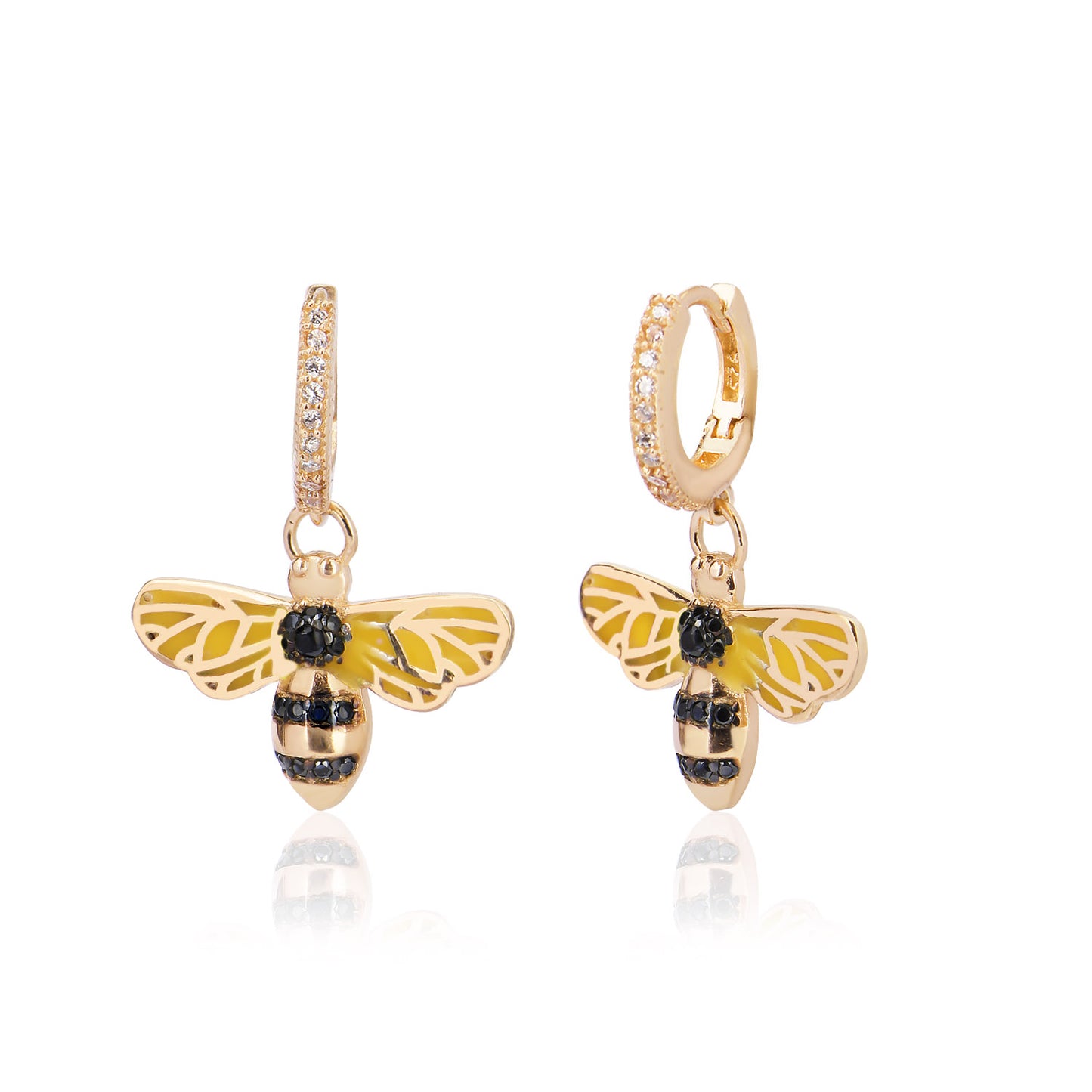 Bee Hoops Earrings