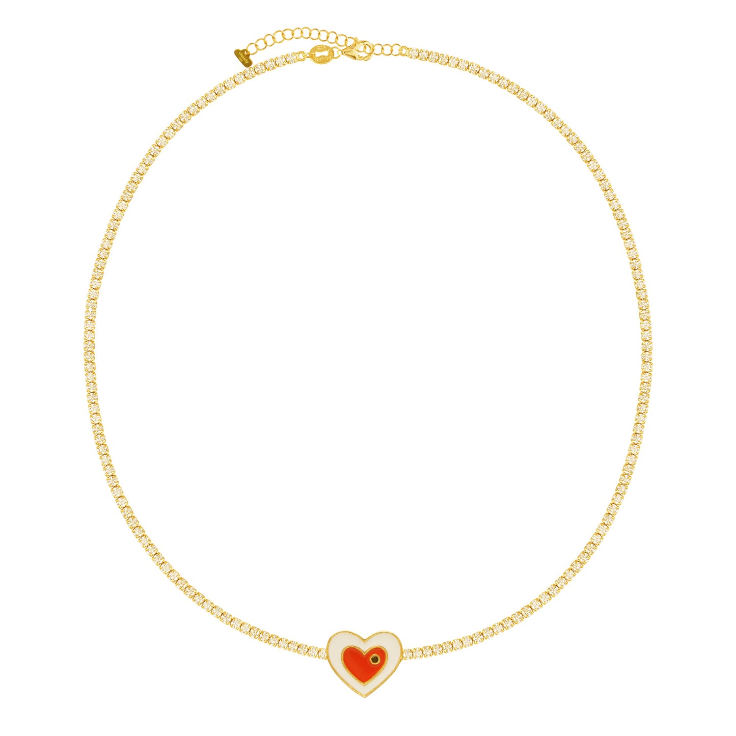 Choker White Heart Necklace