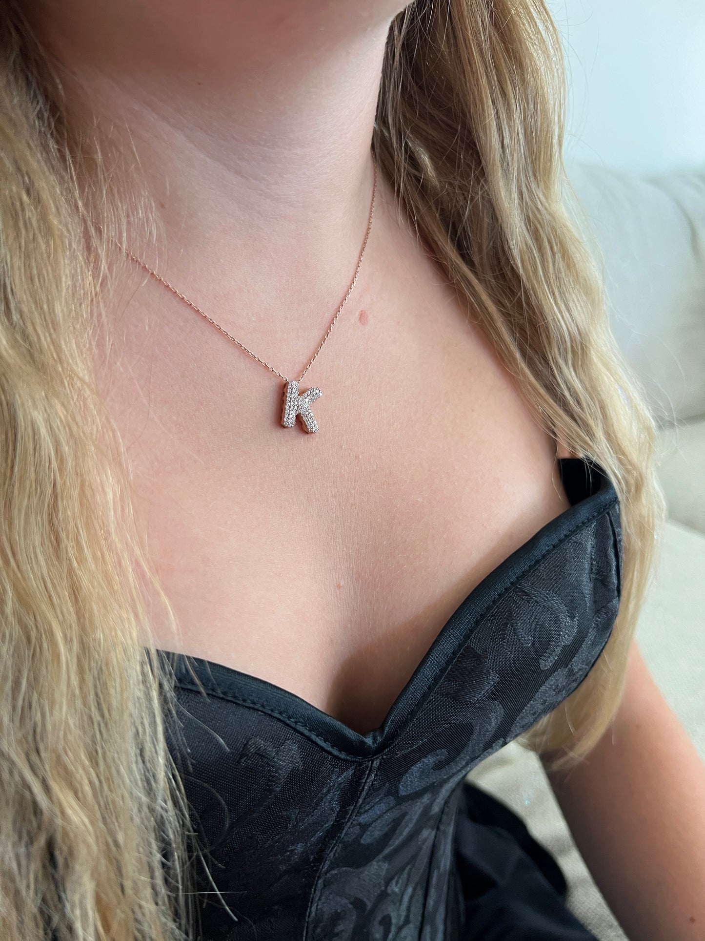 Rose Gold Platted Letter Necklace