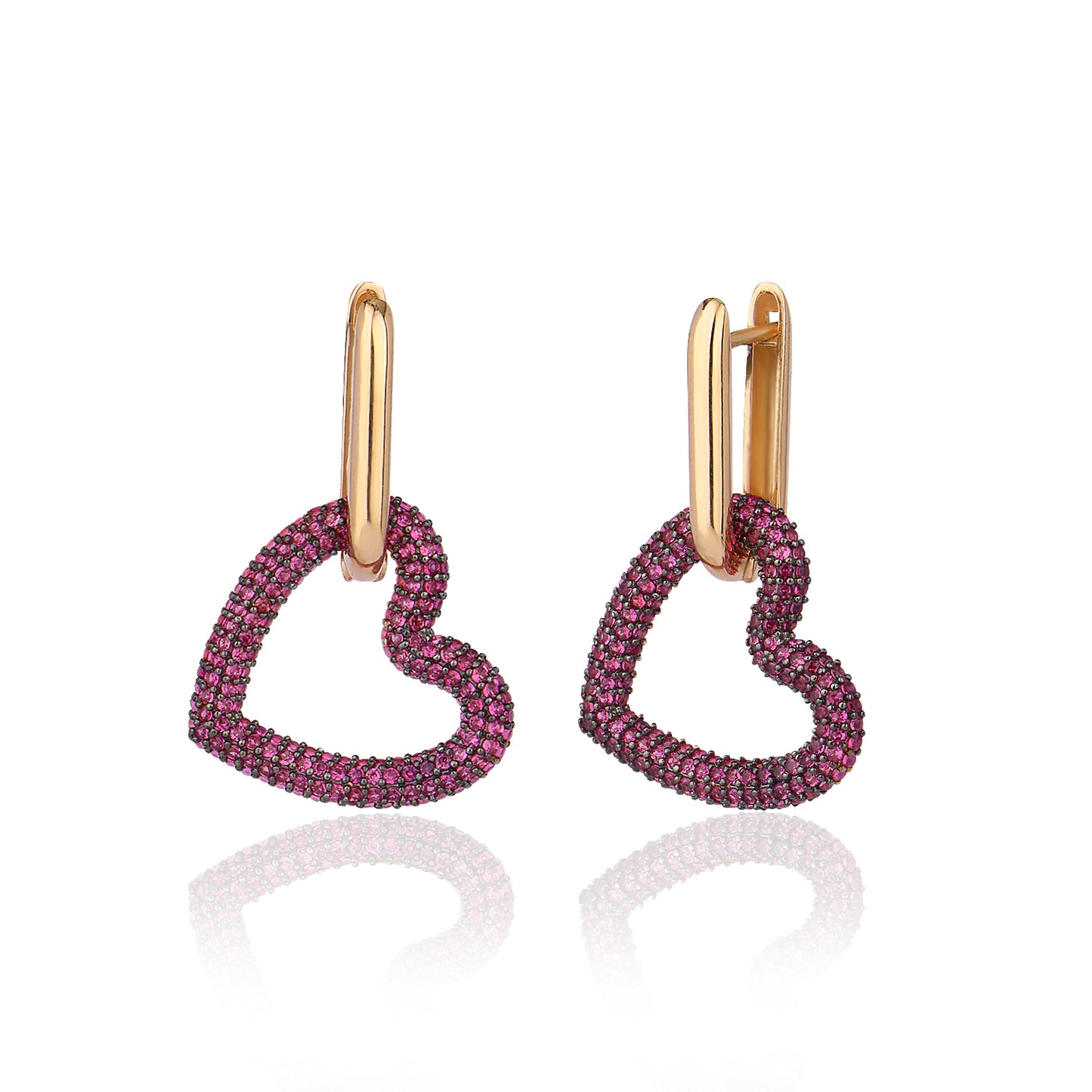 Pink Paris Heart Earrings
